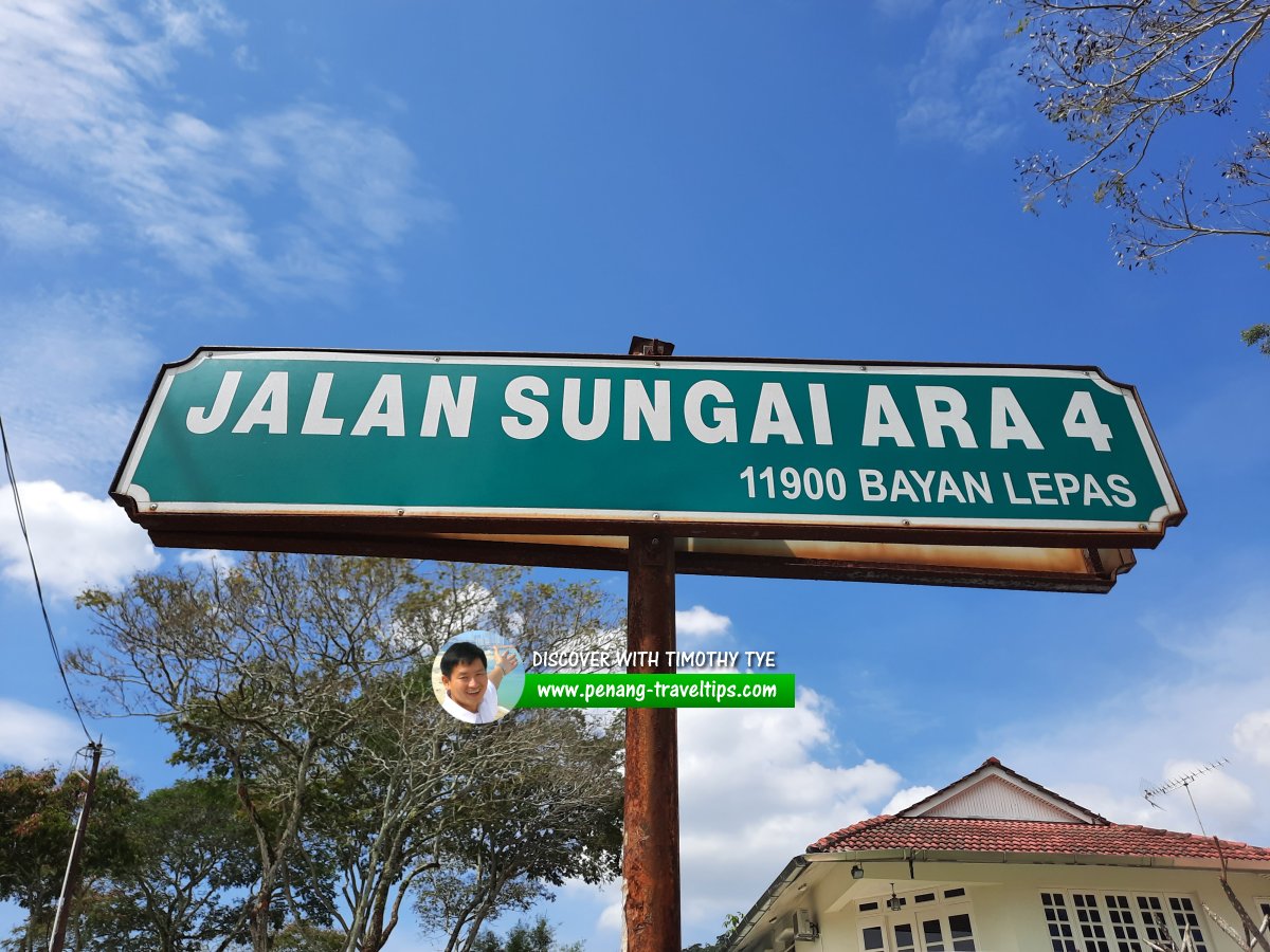 Jalan Sungai Ara 4 roadsign