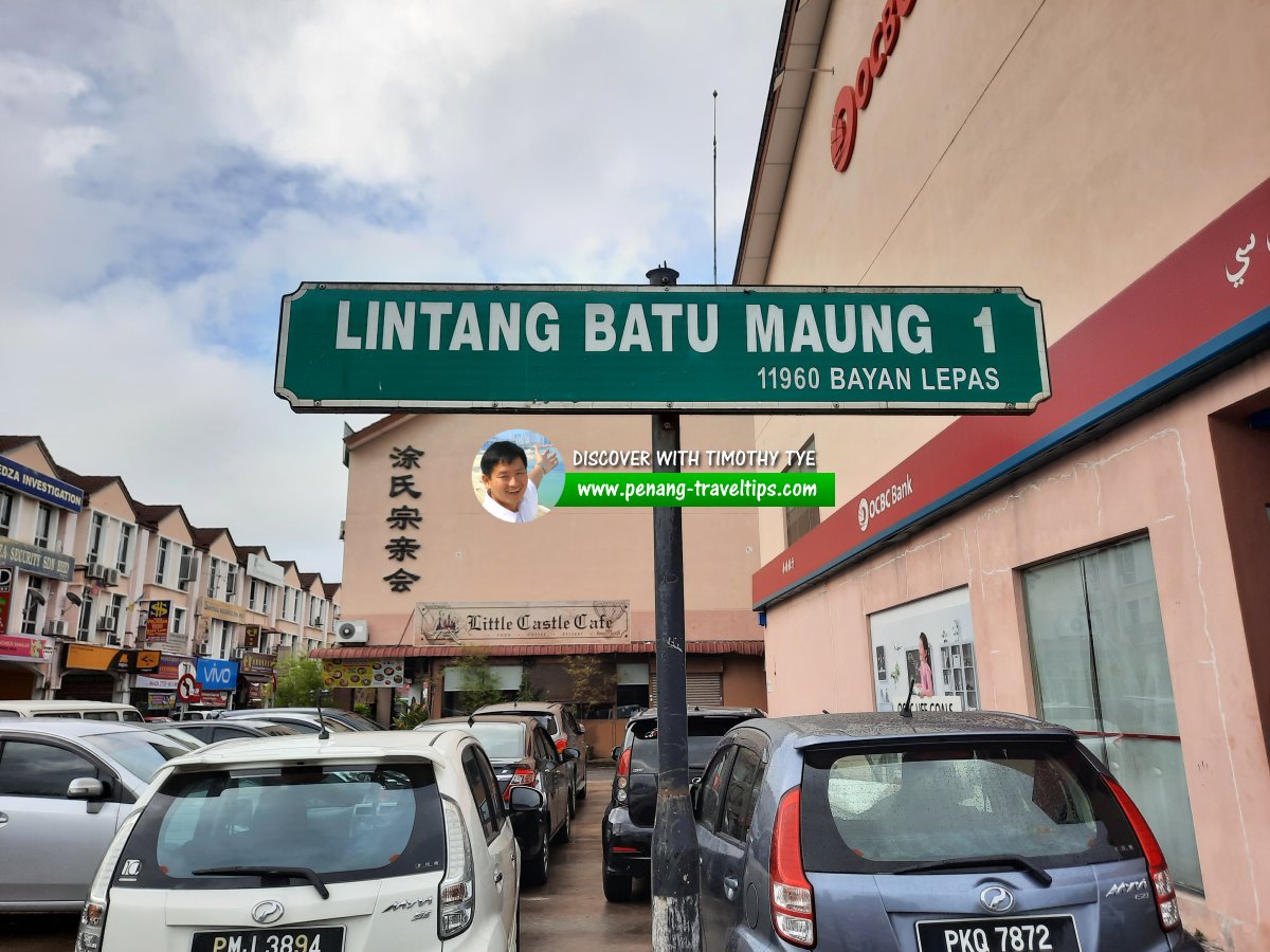 Lintang Batu Maung 1 roadsign