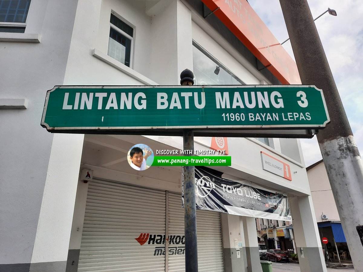 Lintang Batu Maung 3 roadsign