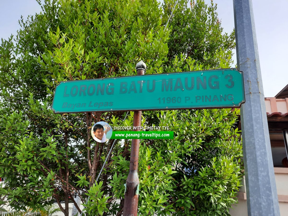 Lorong Batu Maung 3 roadsign