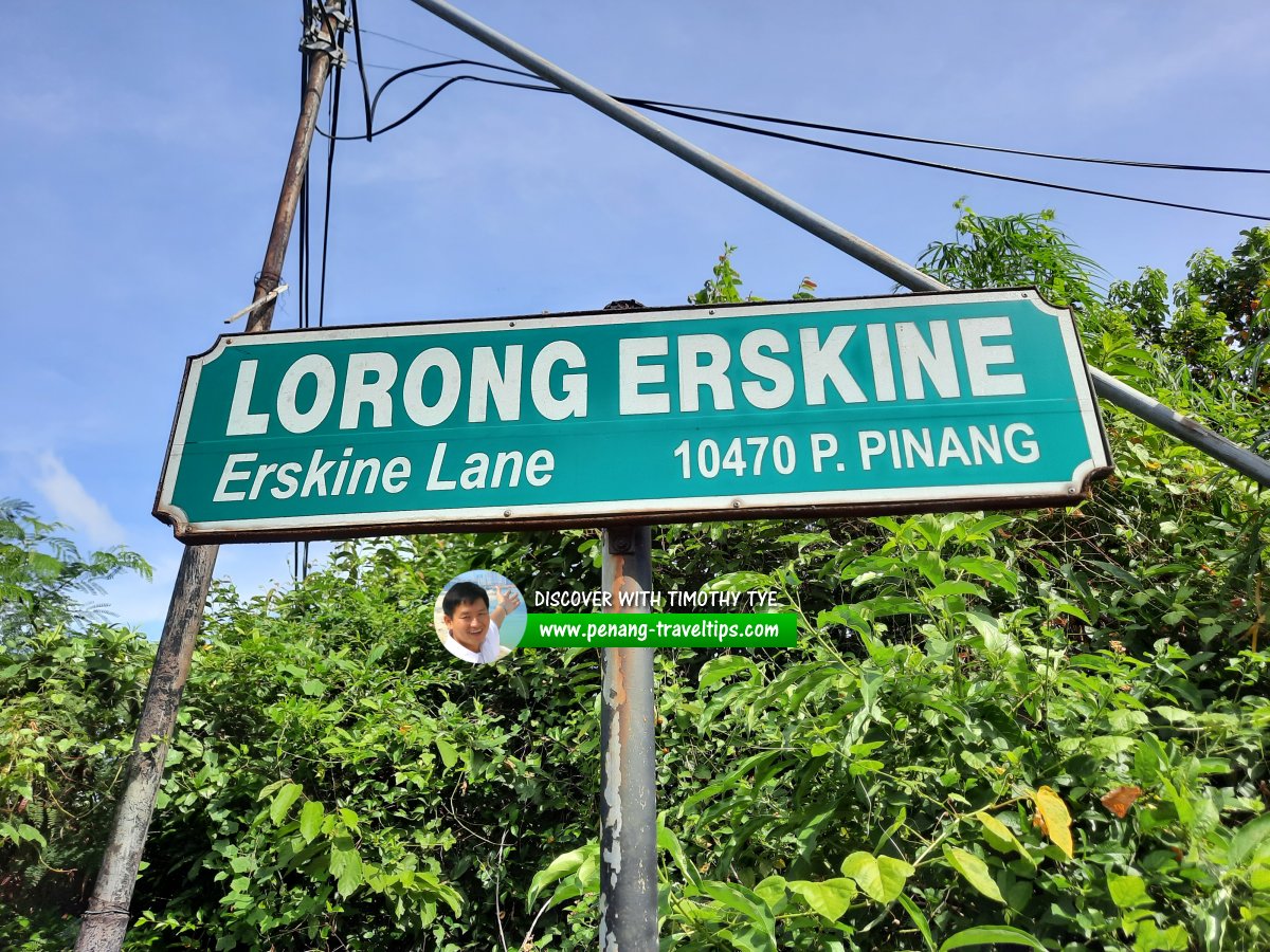 Lorong Erskine roadsign