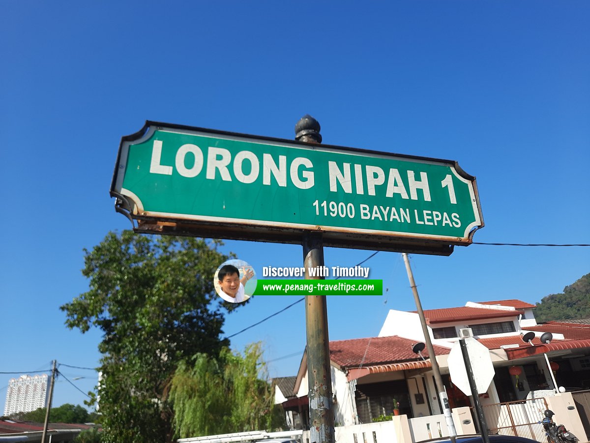 Lorong Nipah 1 roadsign