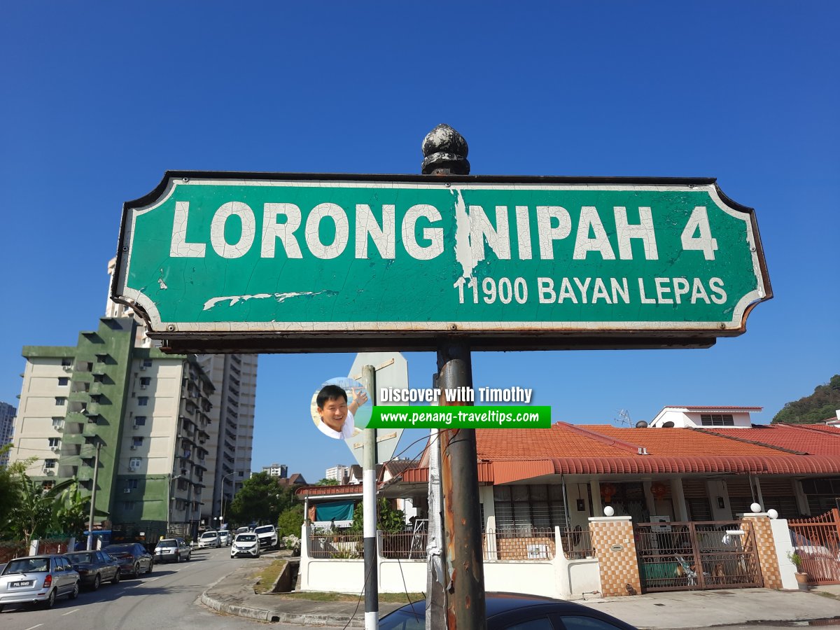Lorong Nipah 4 roadsign