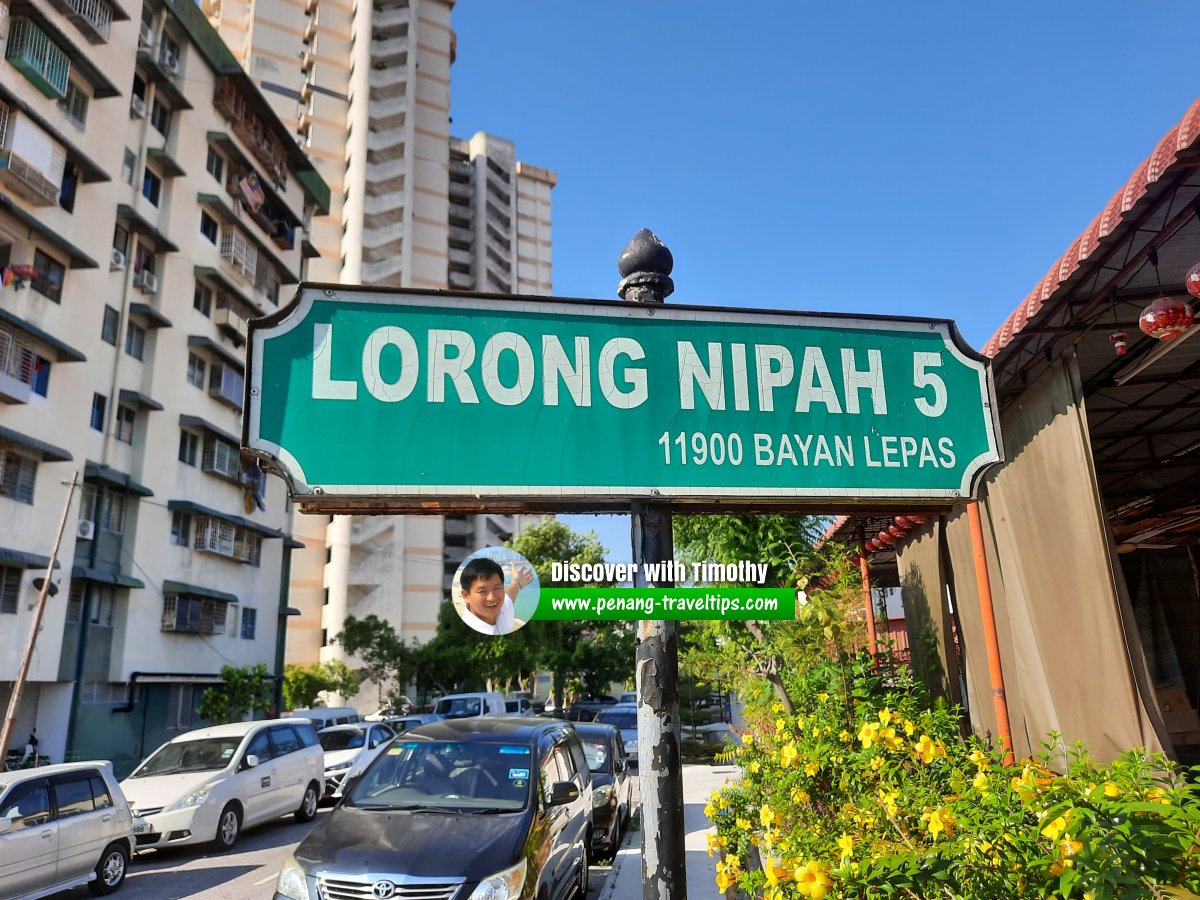 Lorong Nipah 5 roadsign