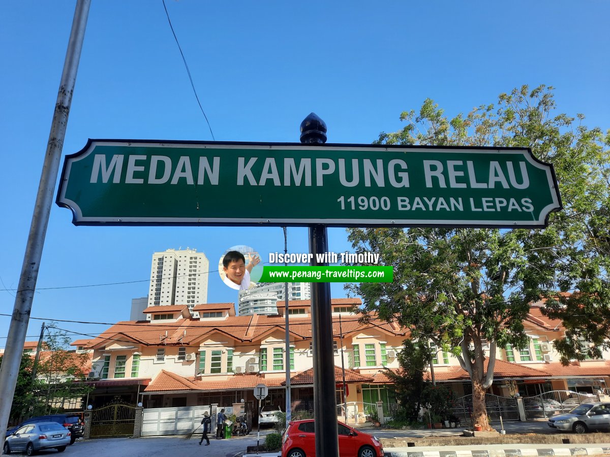 Medan Kampung Relau roadsign