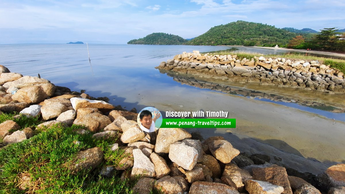 Bayan Lepas Main Drain emptying into the sea at Permatang Damar Laut