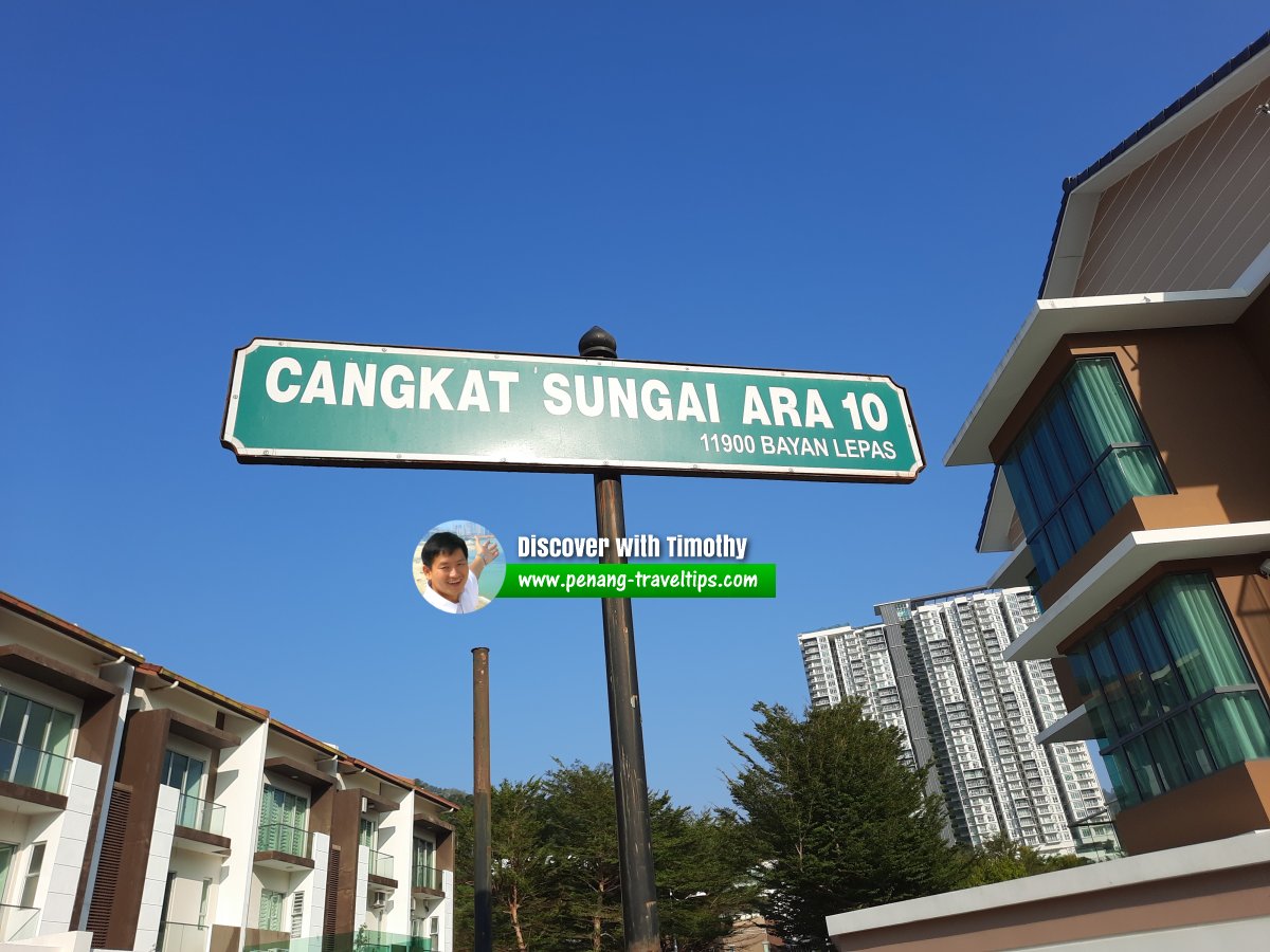 Cangkat Sungai Ara 10 roadsign