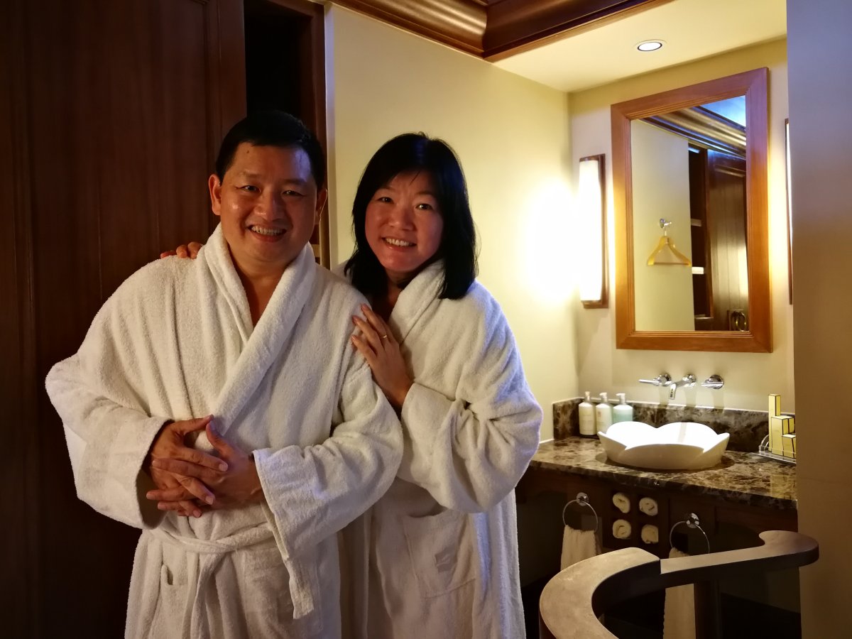 My wife and I at CHI The Spa, Rasa Sayang Resort