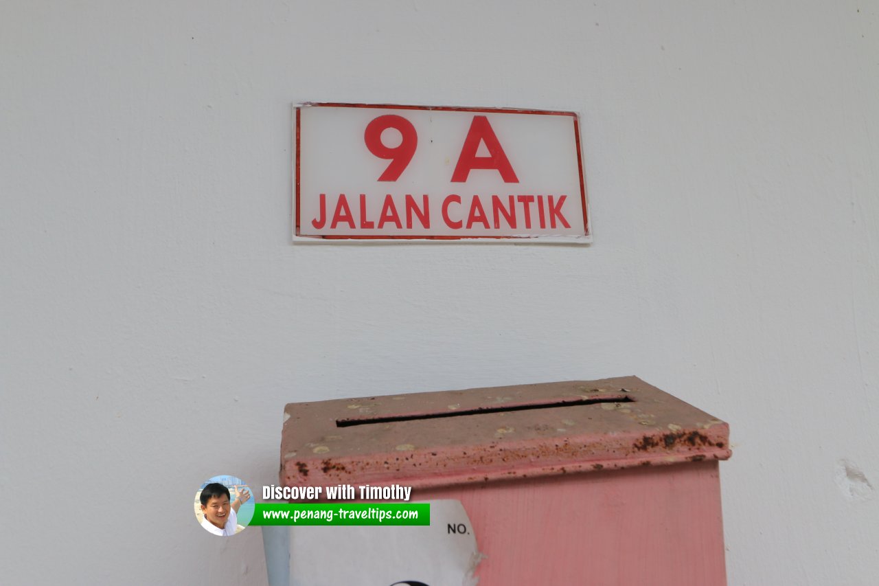 Jalan Cantik signage on address
