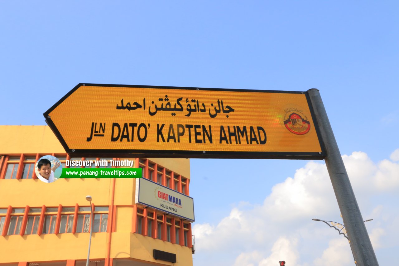 Jalan Dato' Kapten Ahmad roadsign