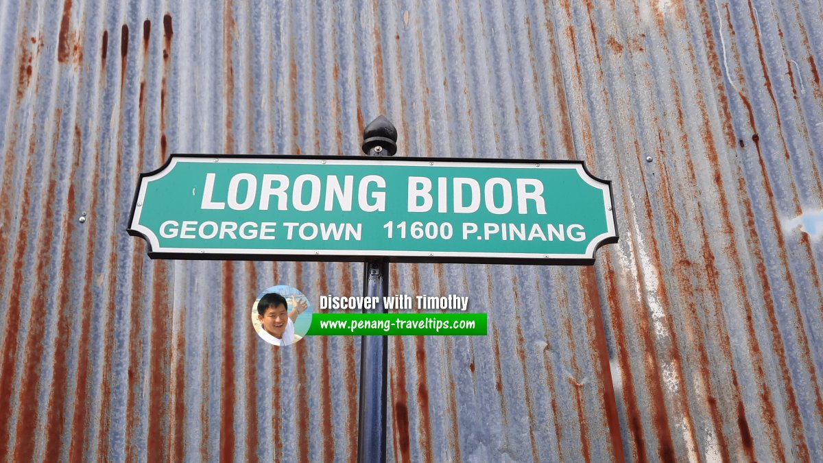 Lorong Bidor roadsign