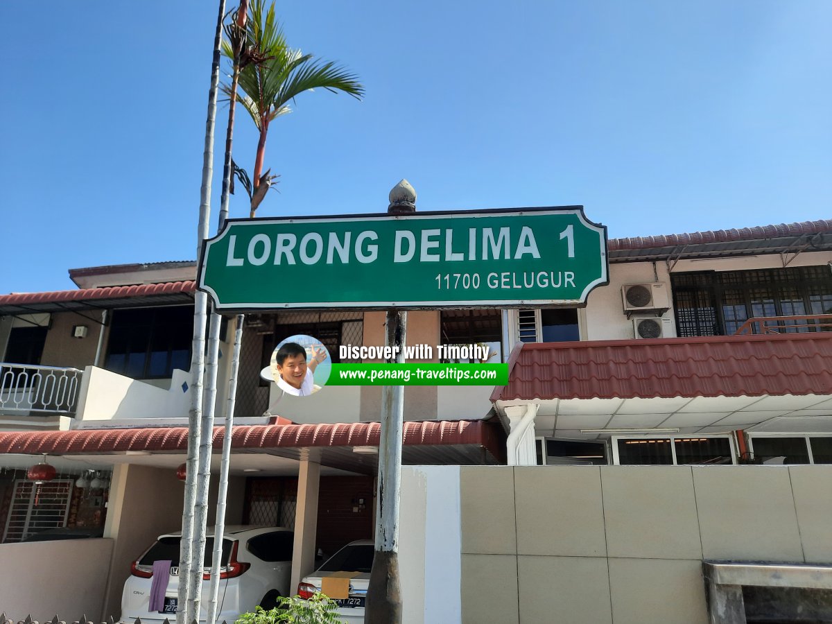 Lorong Delima 1 roadsign
