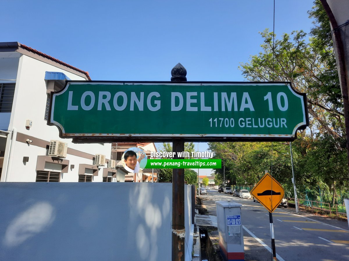 Lorong Delima 10 roadsign