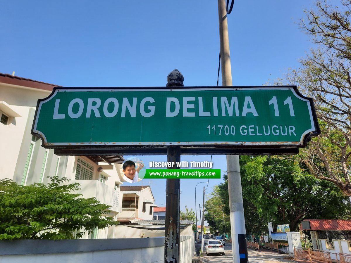 Lorong Delima 11 roadsign