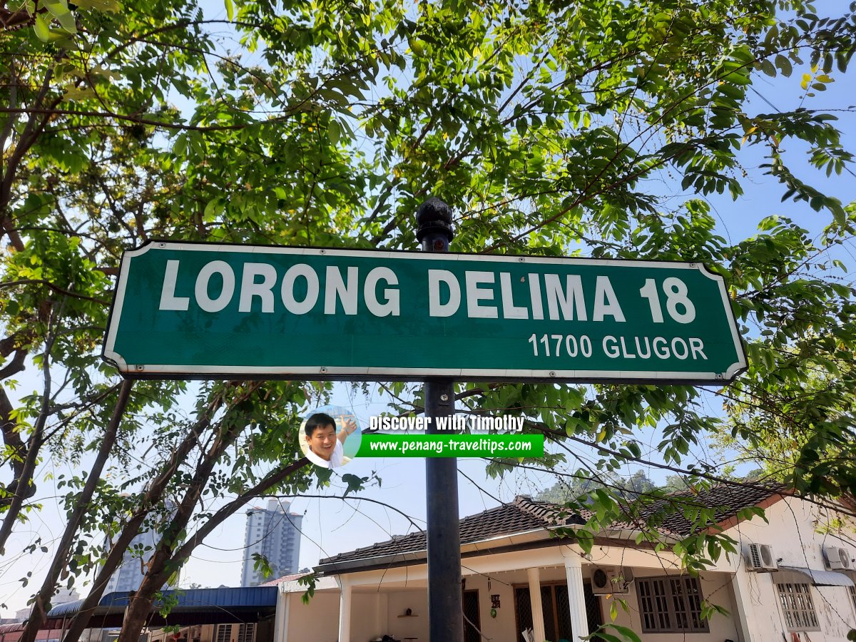 Lorong Delima 18 roadsign