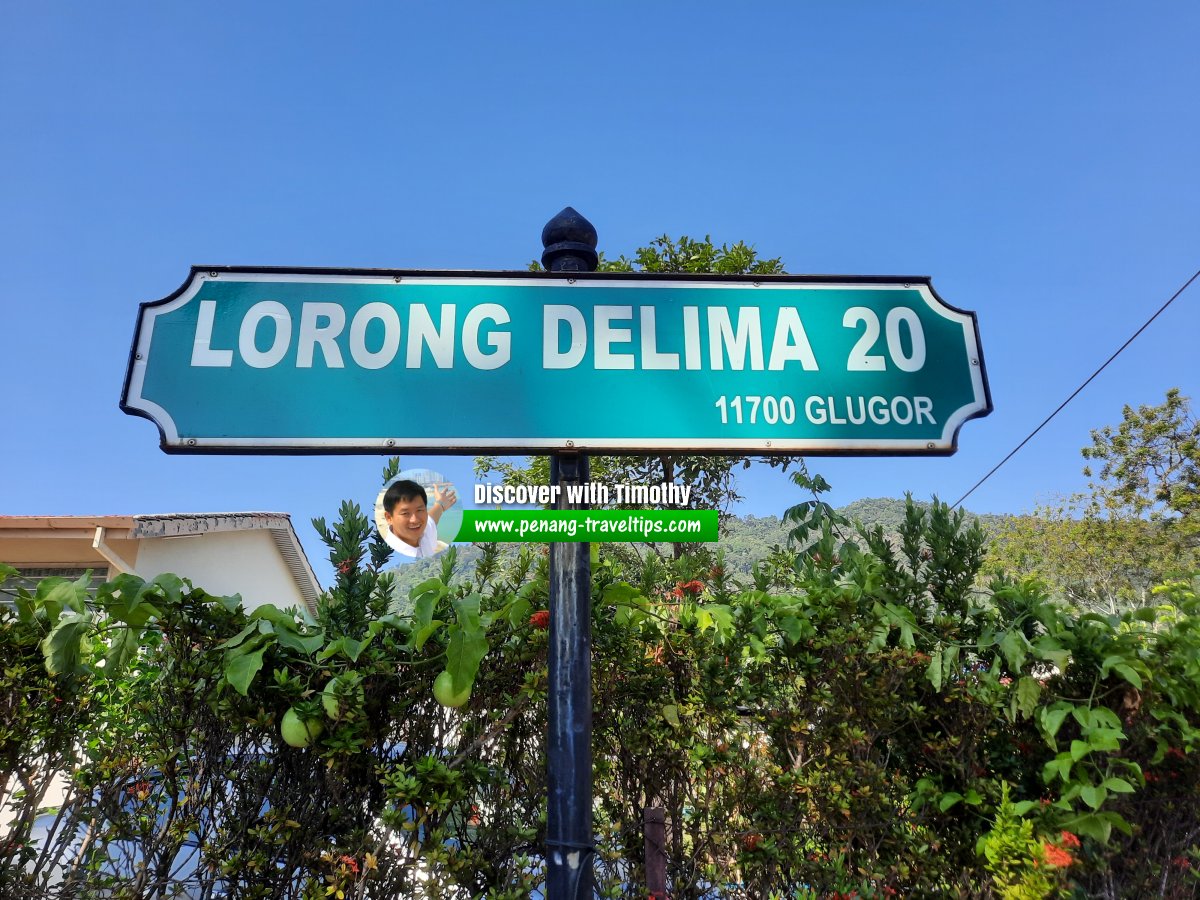 Lorong Delima 20 roadsign