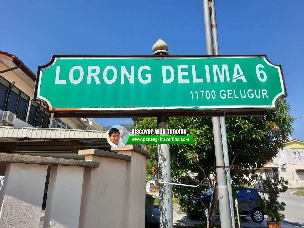 Lorong Delima 6 roadsign