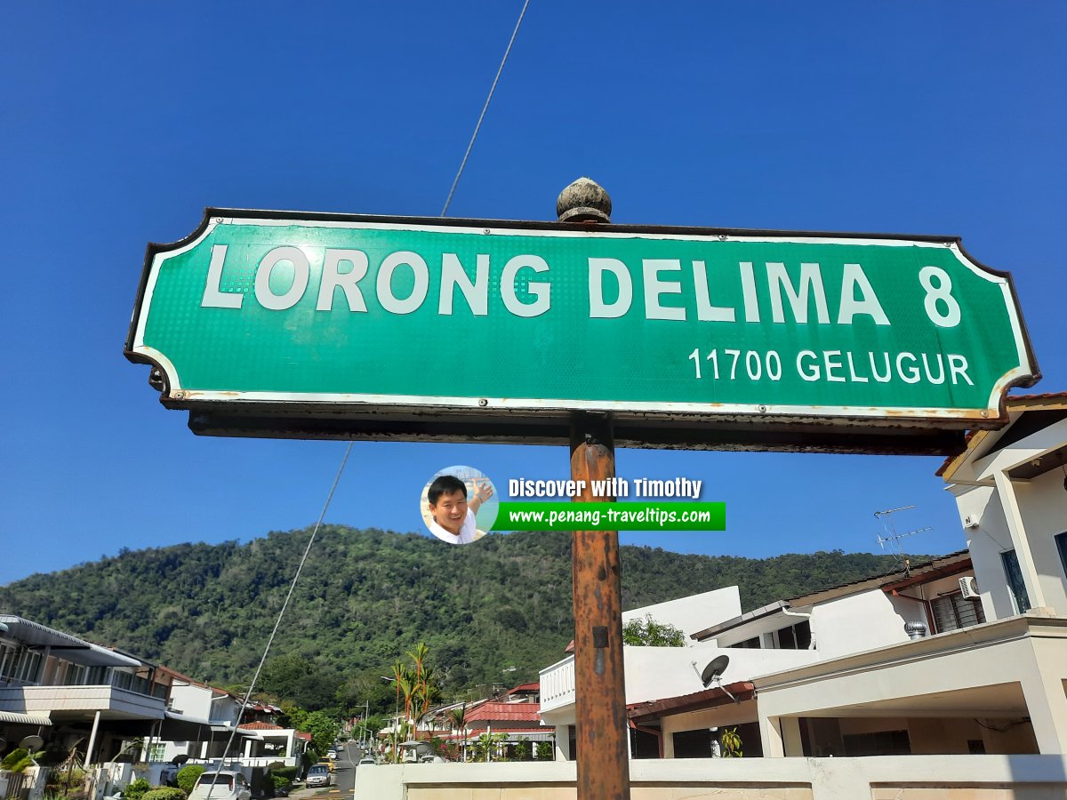 Lorong Delima 8 roadsign