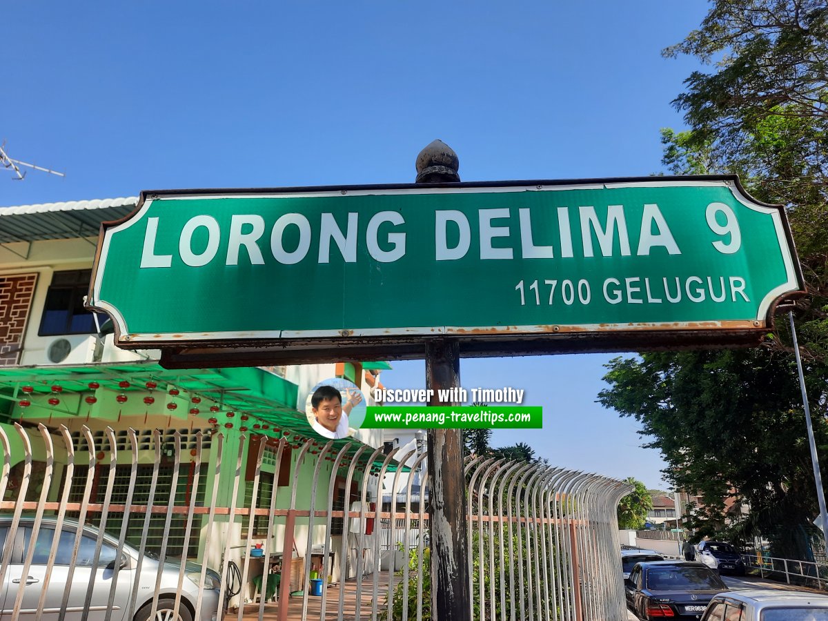 Lorong Delima 9 roadsign