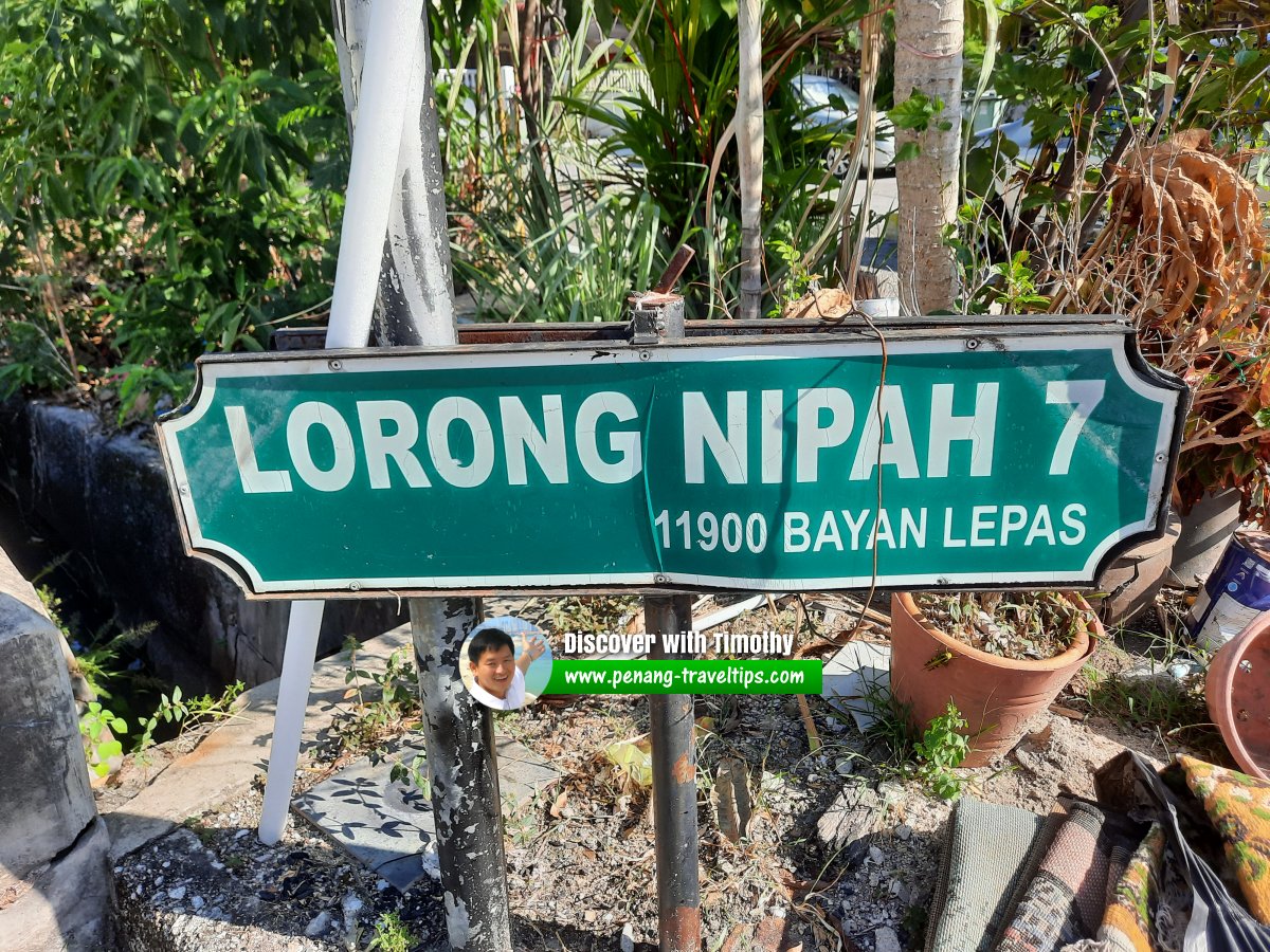 Lorong Nipah 7 roadsign