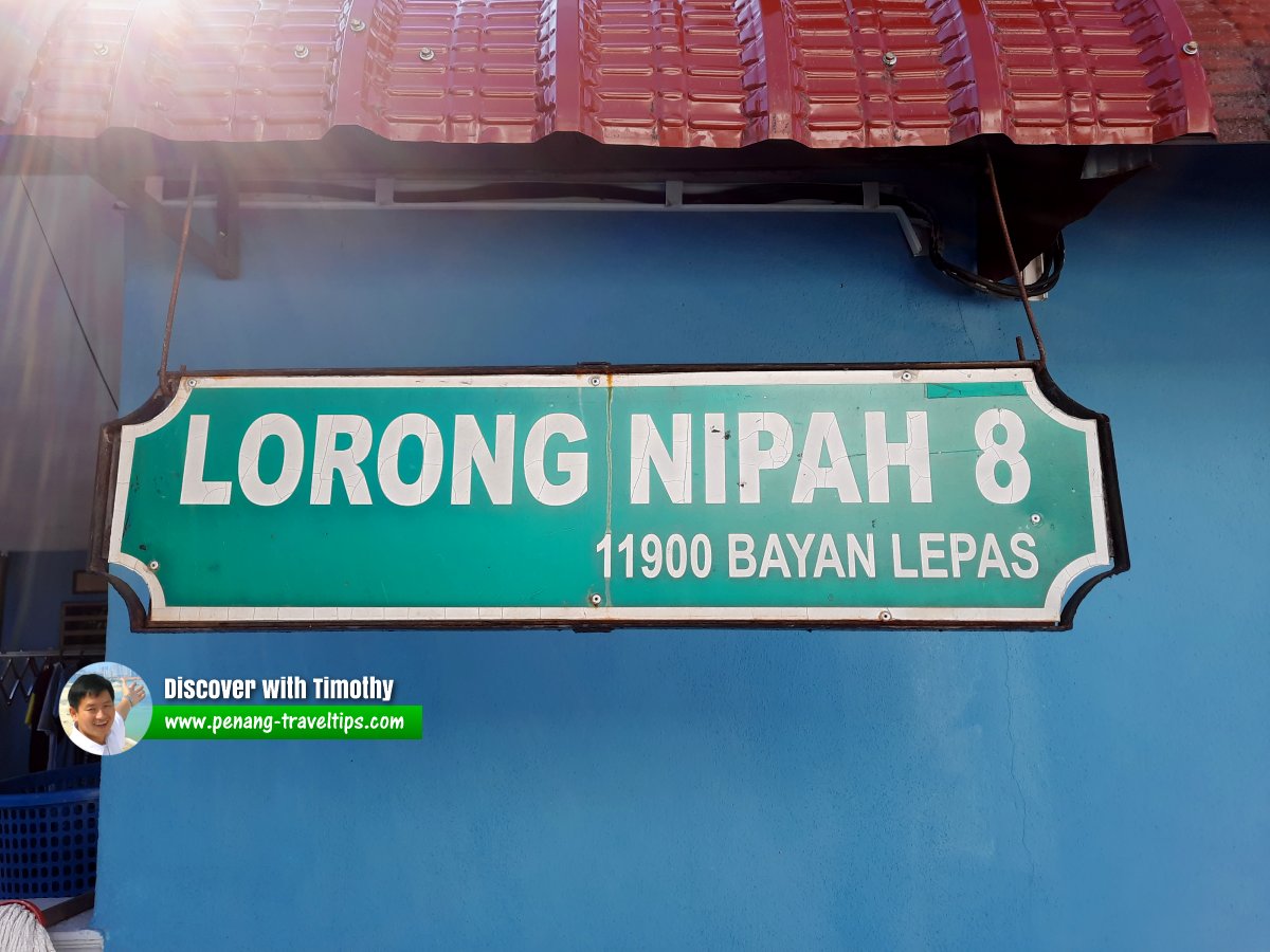 Lorong Nipah 8 roadsign