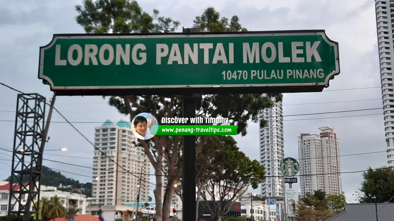 Lorong Pantai Molek roadsign