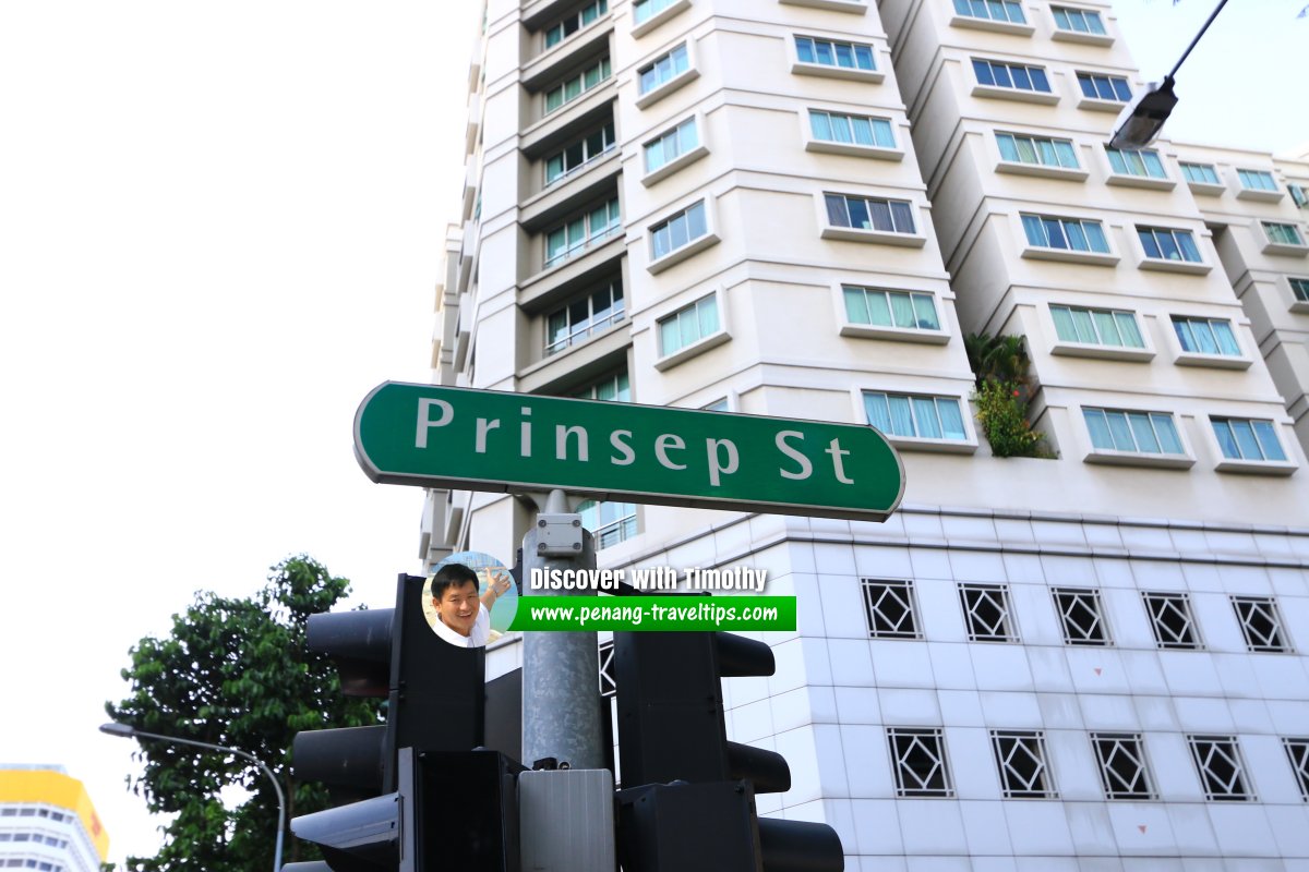Prinsep Street roadsign
