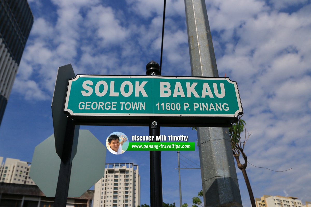 Solok Bakau roadsign
