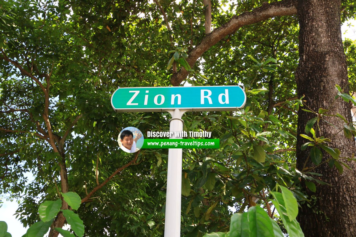 Roadsign of Zion Road, Singapore