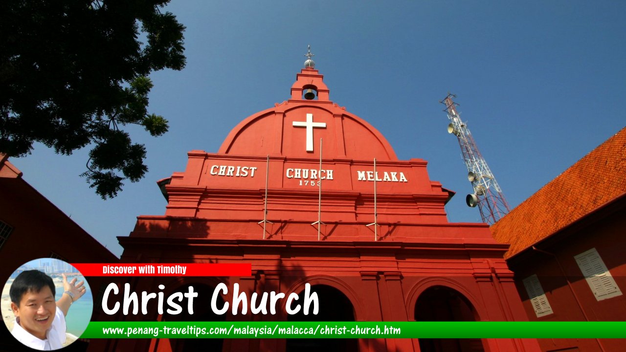 Front view of Christ Church in Melaka