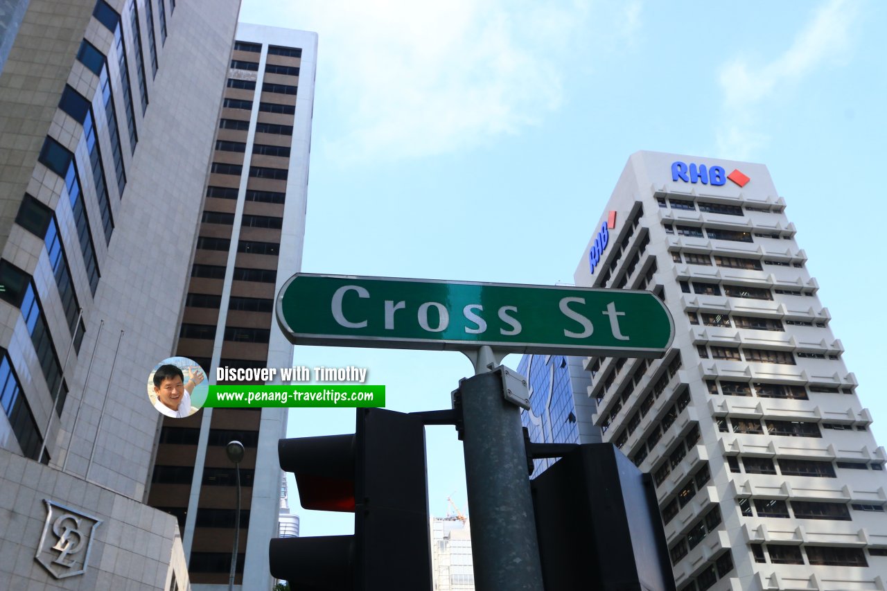 Cross Street roadsign, Singapore