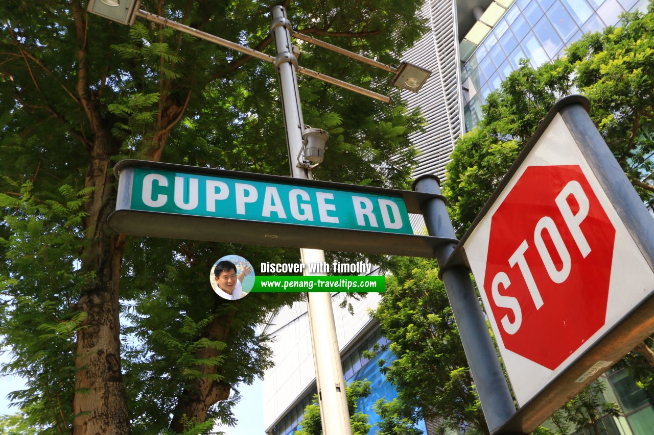 Cuppage Road roadsign, Singapore