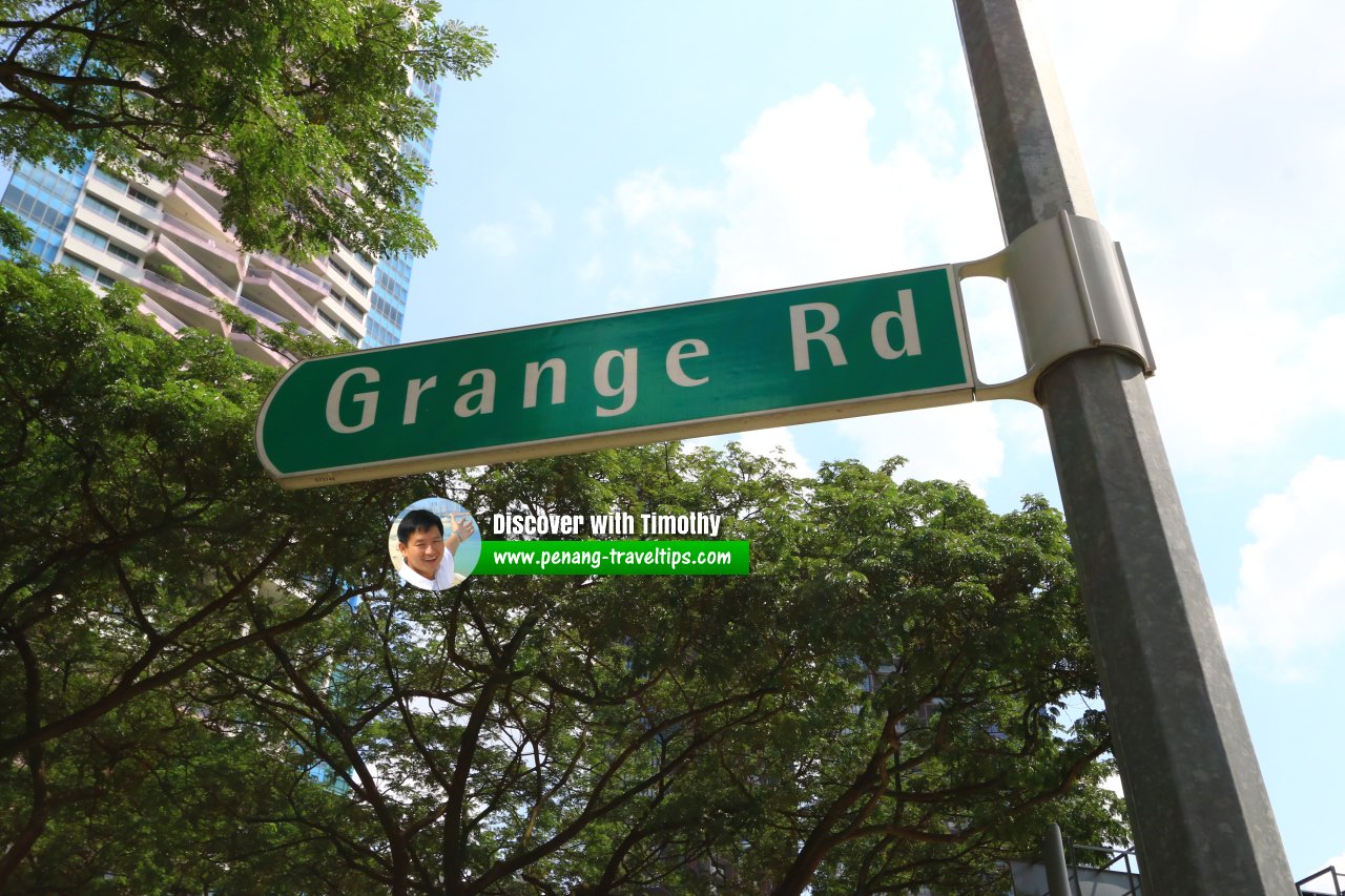 Grange Road roadsign, Singapore