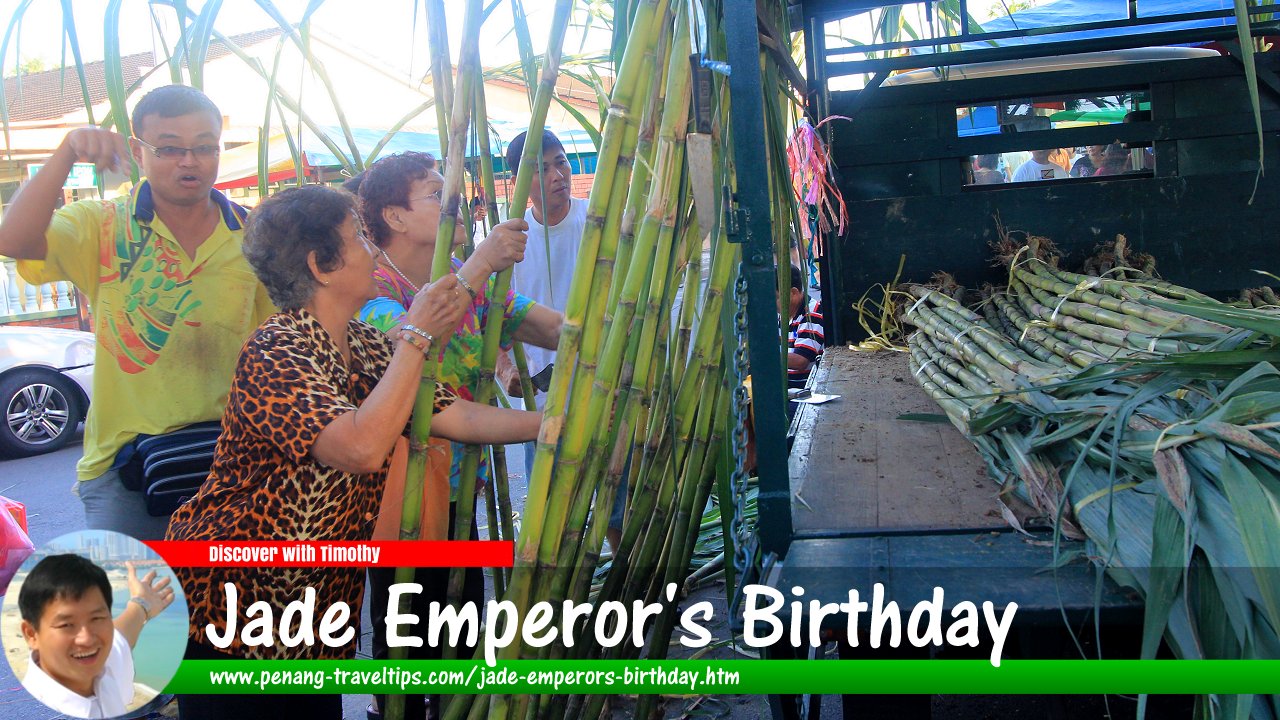 Buying sugarcane for the worship of the Jade Emperor