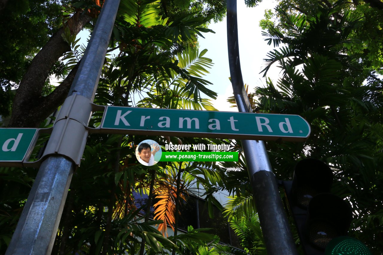 Kramat Road roadsign, Singapore