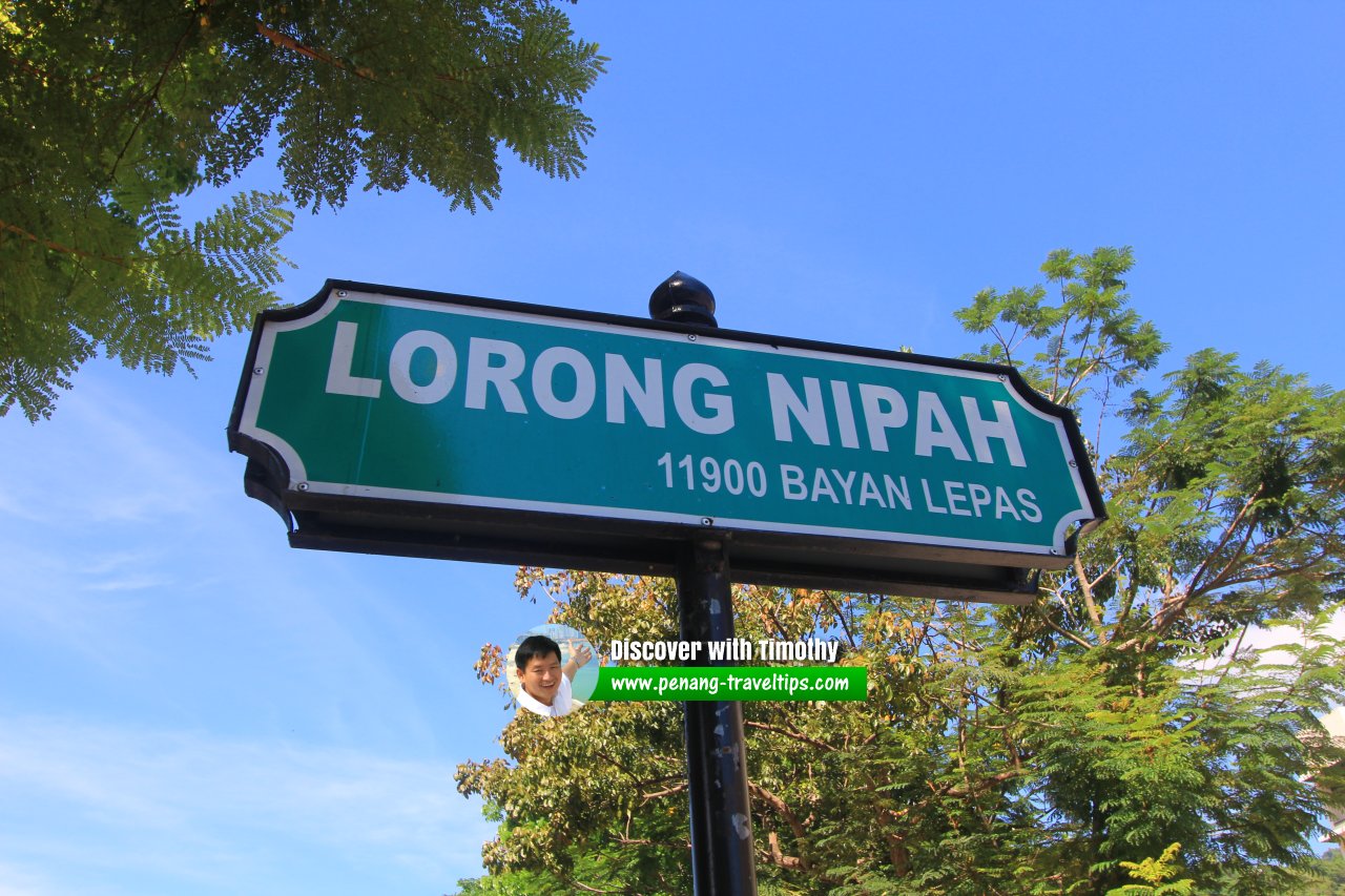 Lorong Nipah roadsign