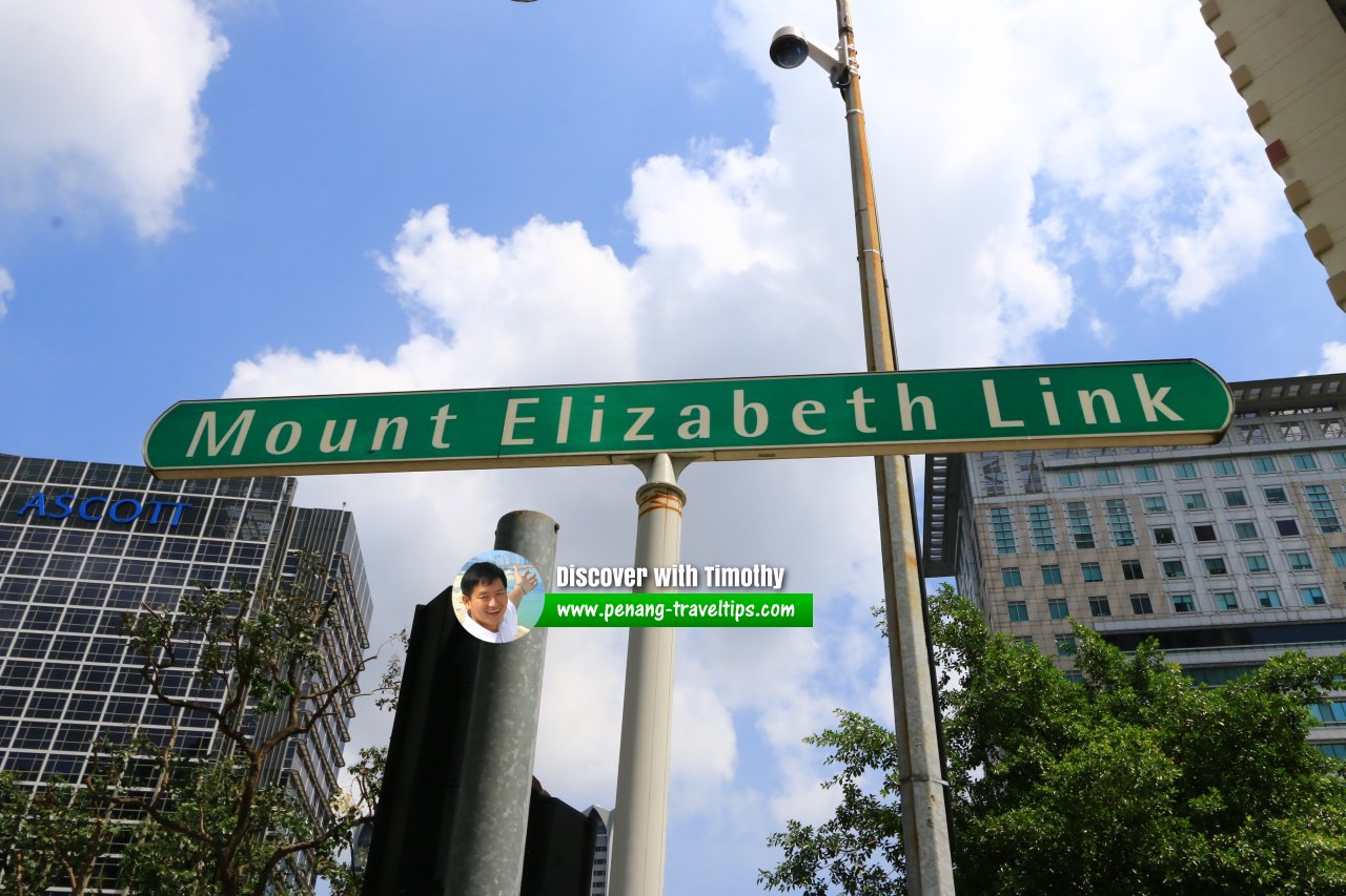 Mount Elizabeth Link roadsign, Singapore