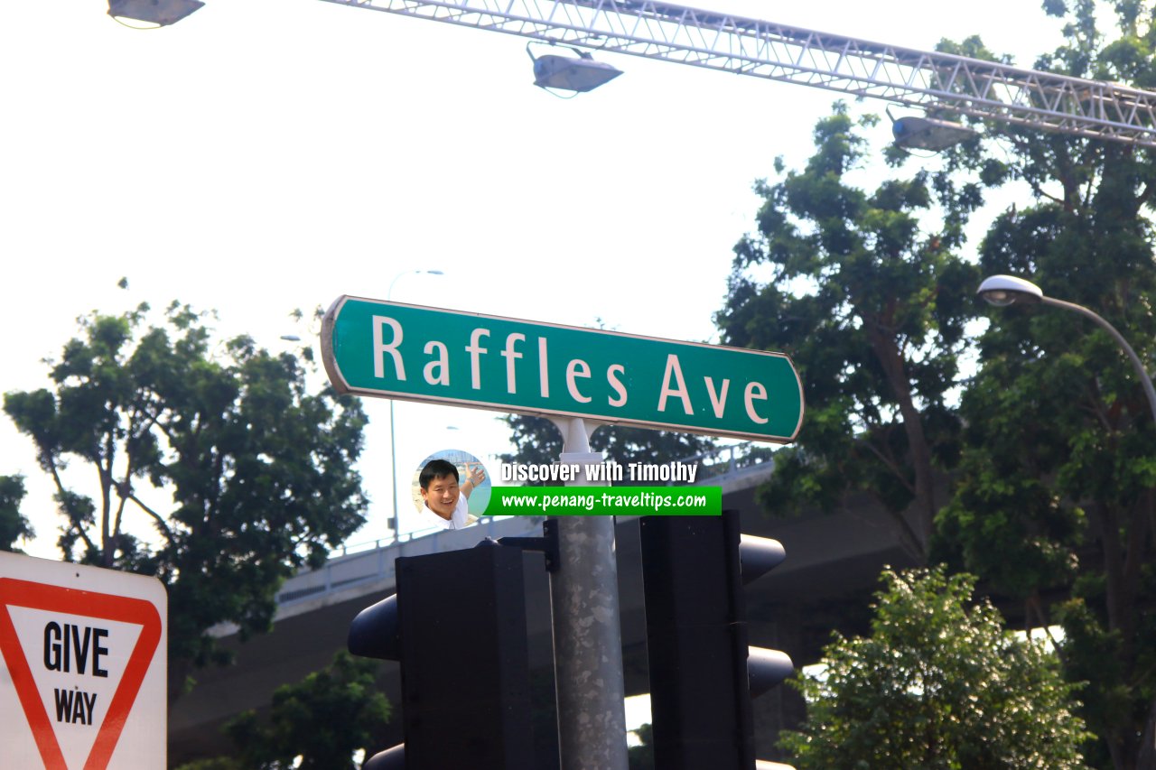 Raffles Avenue roadsign