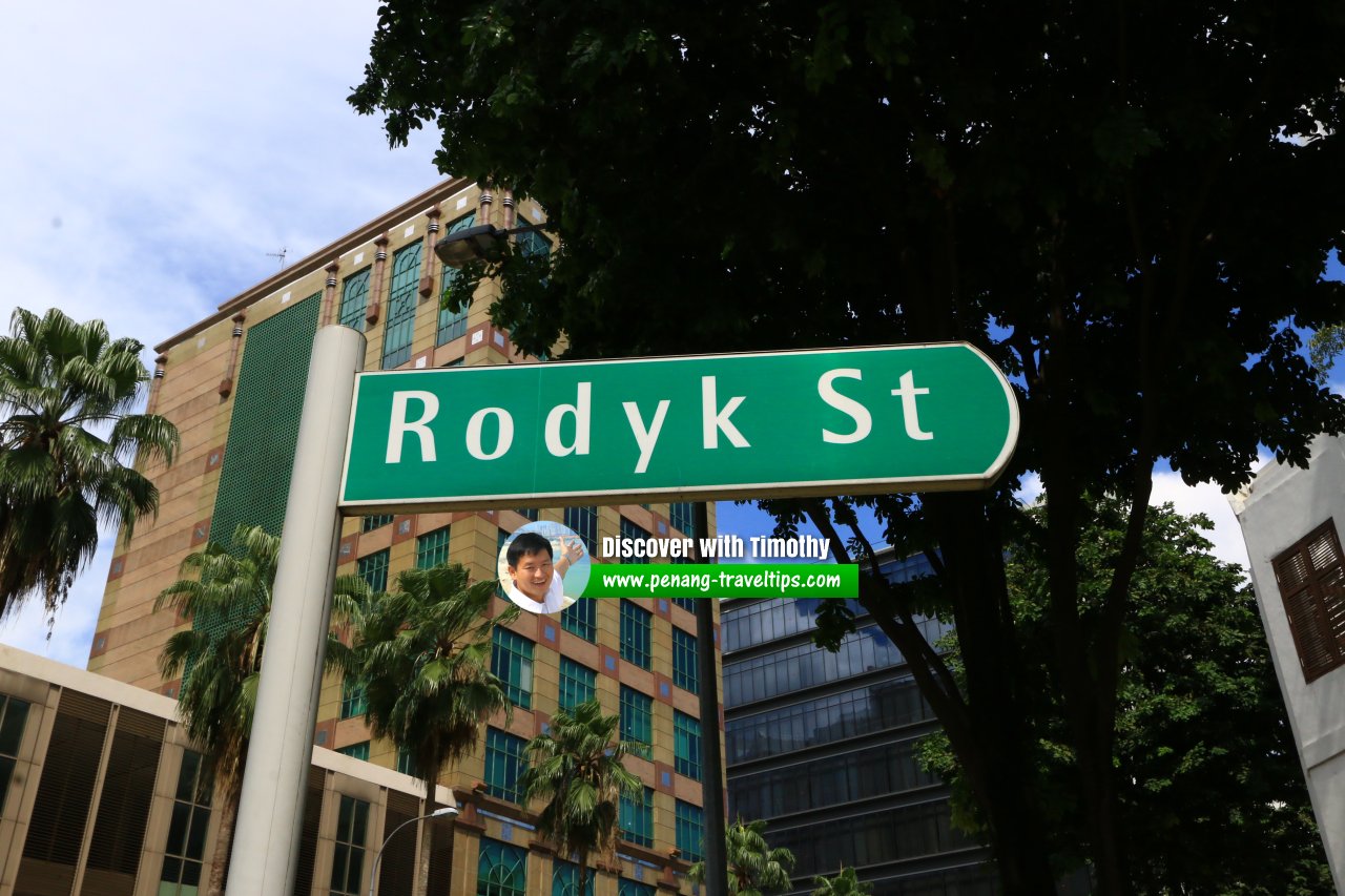 Rodyk Street roadsign