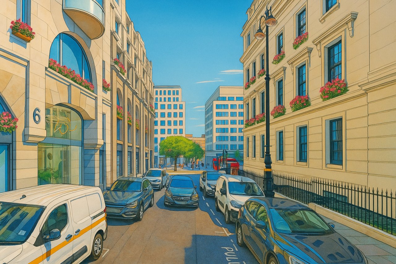 Painting of Agar Street, London