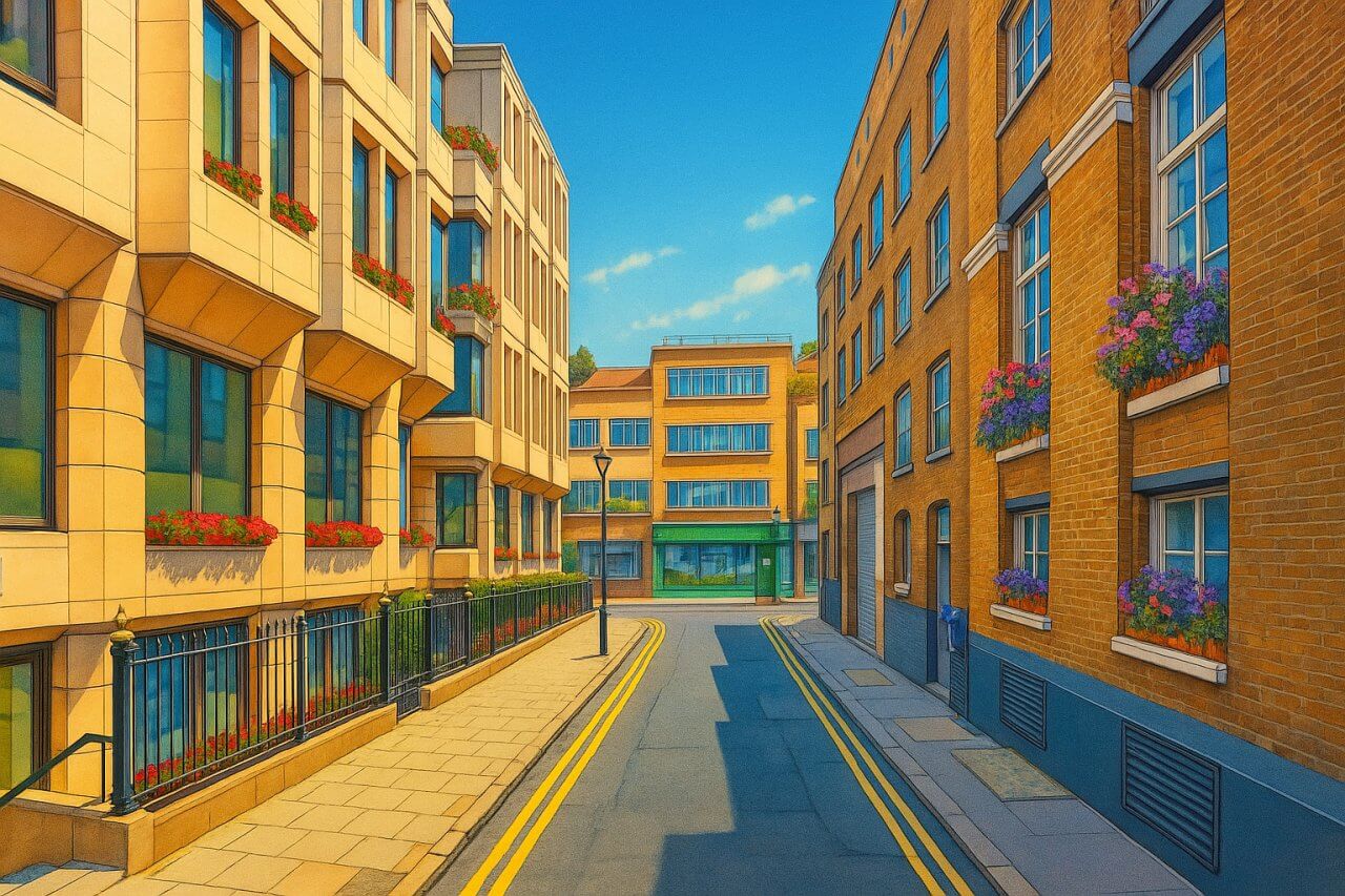 Painting of Arne Street, London