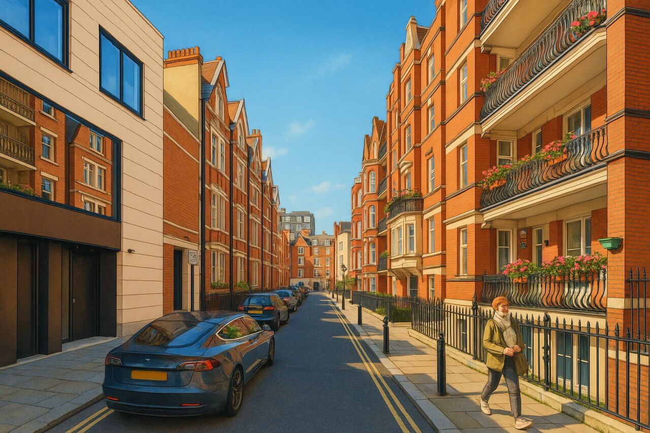 Painting of Balderton Street, London