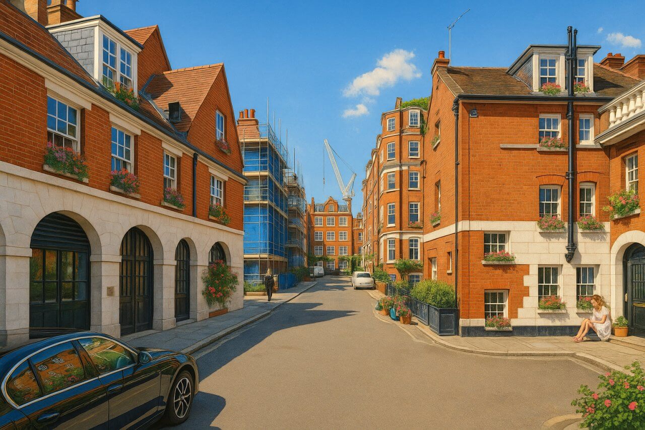 Painting of Balfour Mews, London