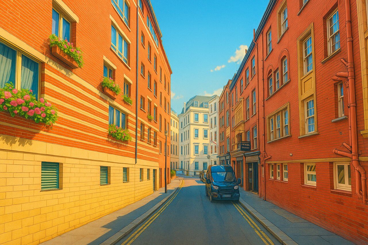 Painting of Bedfordbury, London