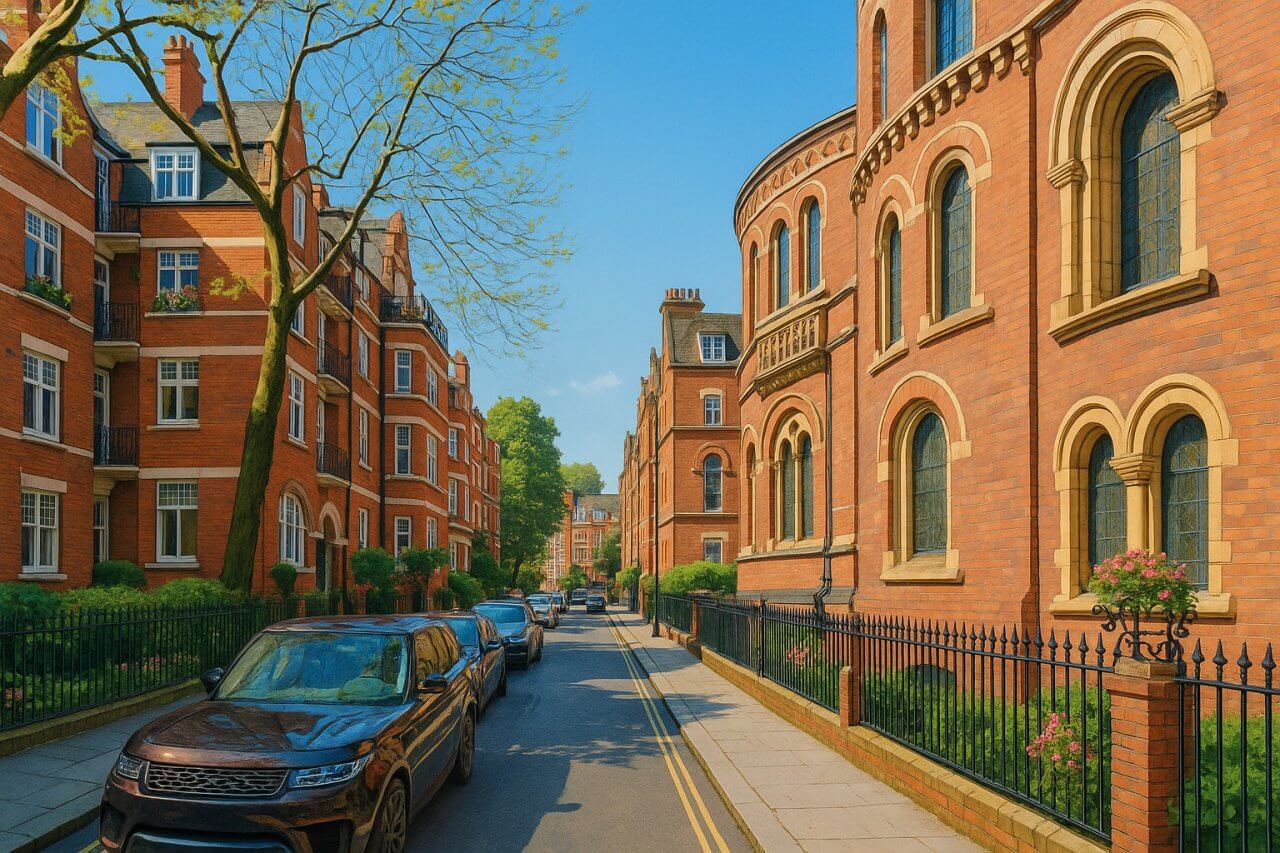 Painting of Binney Street, London