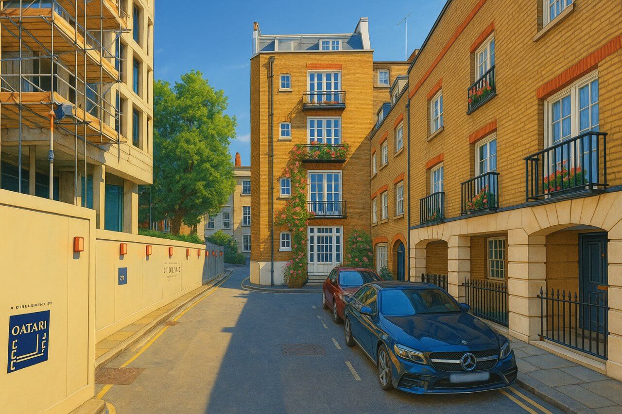 Painting of Blackburne's Mews, London