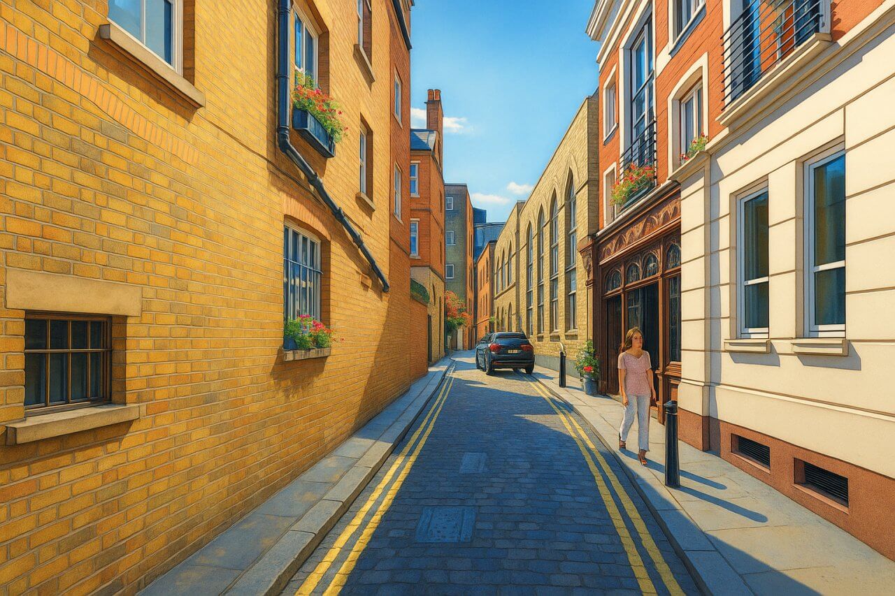 Painting of Brick Street, London