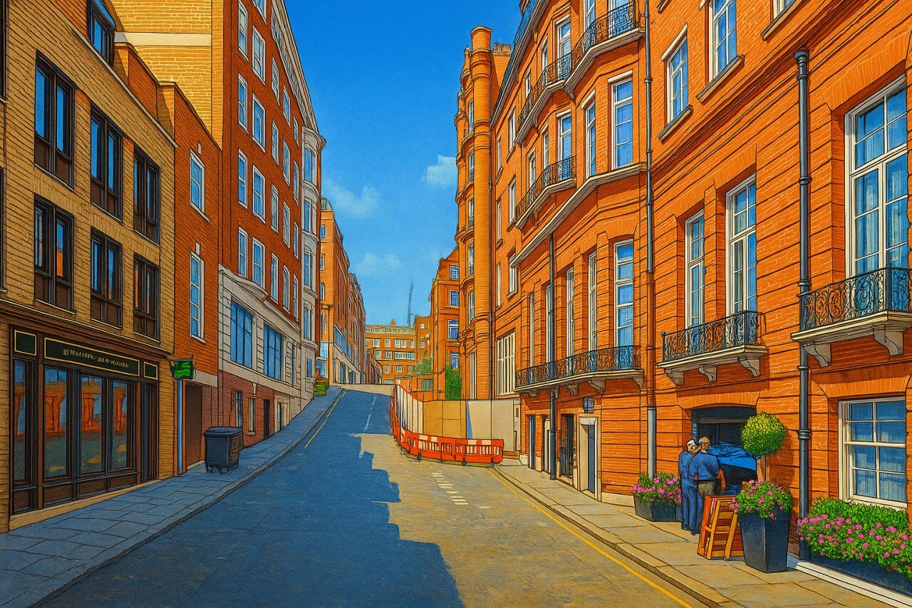 Painting of Brook's Mews, London