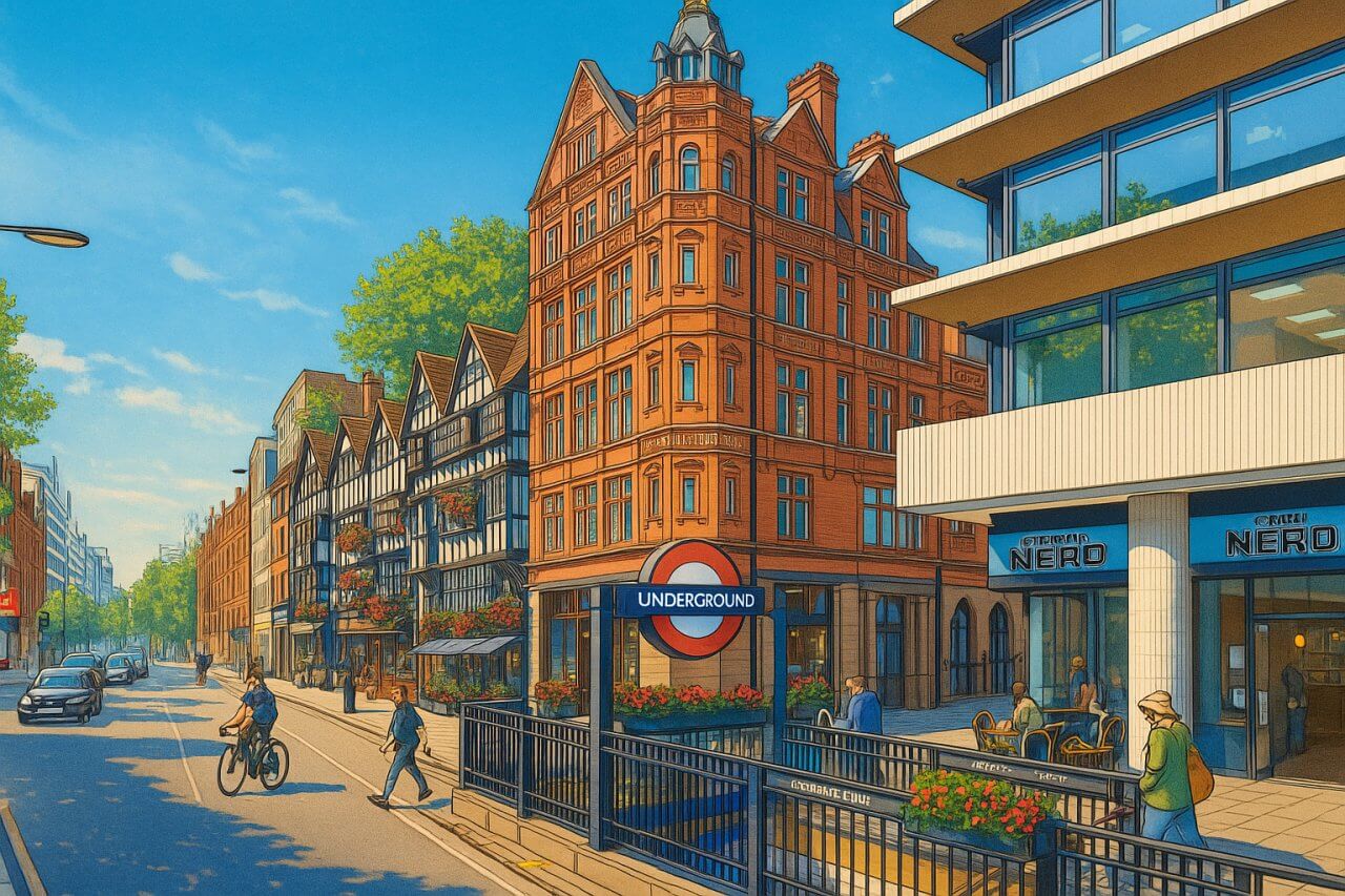 Painting of Chancery Lane Station, London