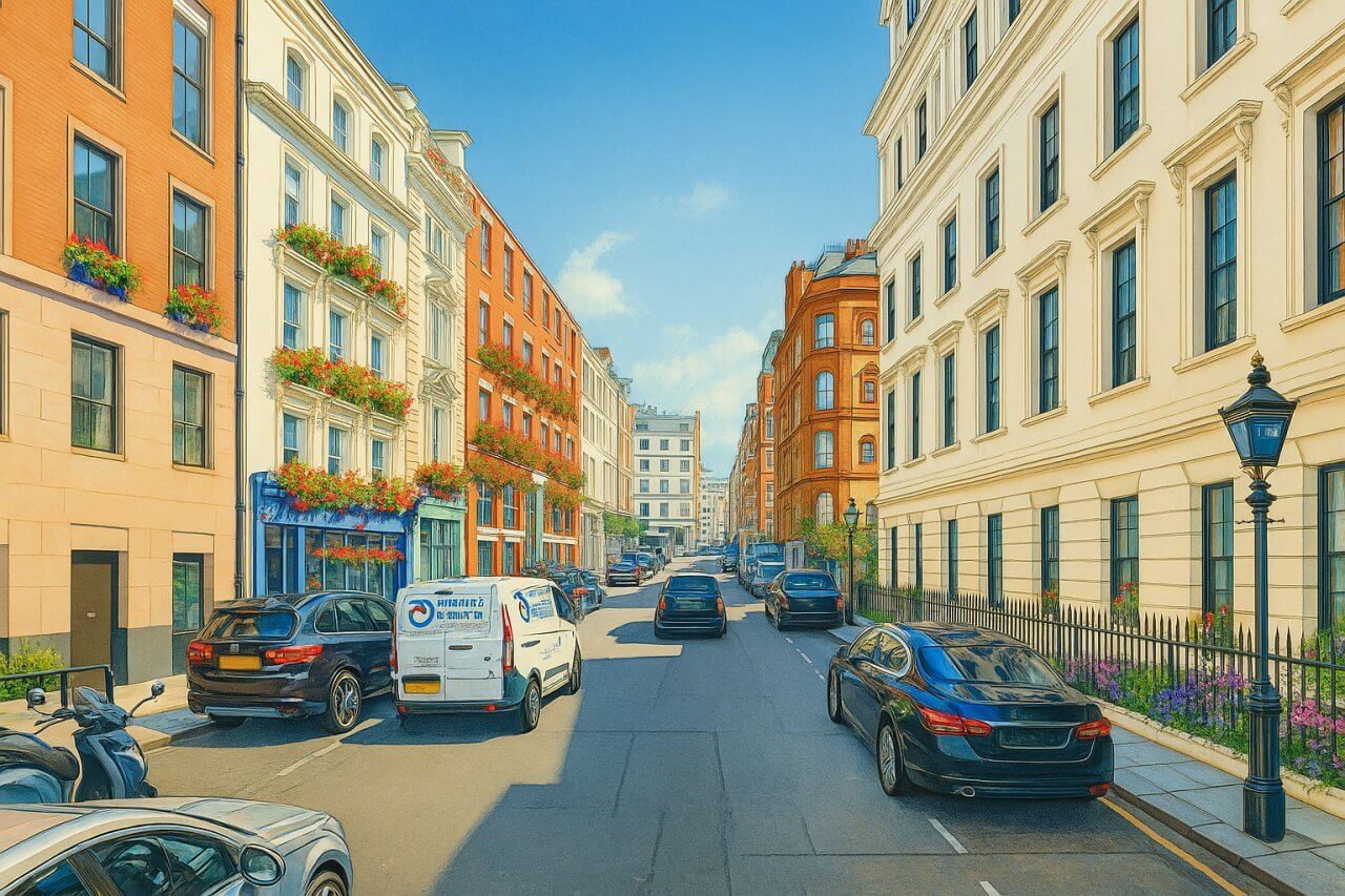 Painting of Chandos Place, London